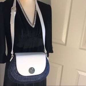 NWT TALBOTS WOVEN WICKER LEADER BAG TURLOCK SHOULDER PURSE